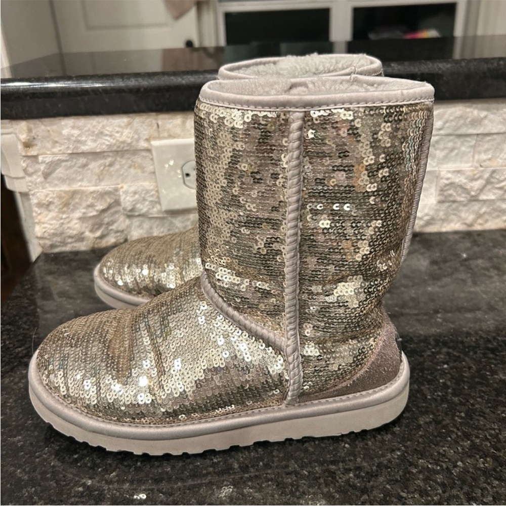 UGGs Sequin Silver Boots